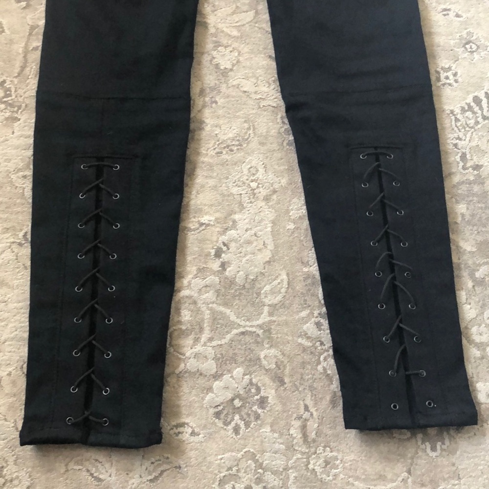 Rag& bone lace up skinny black jeans. NWOT